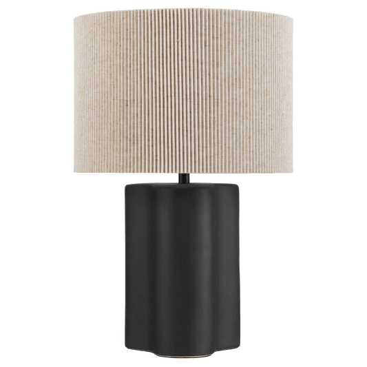 Black Lamp with Textured Shade
