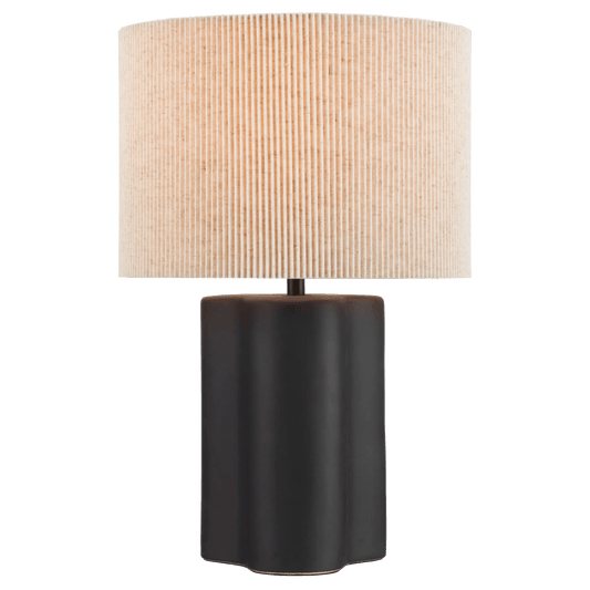 Black Lamp with Textured Shade