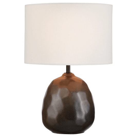 Textured Ceramic Table Lamp with White Shade