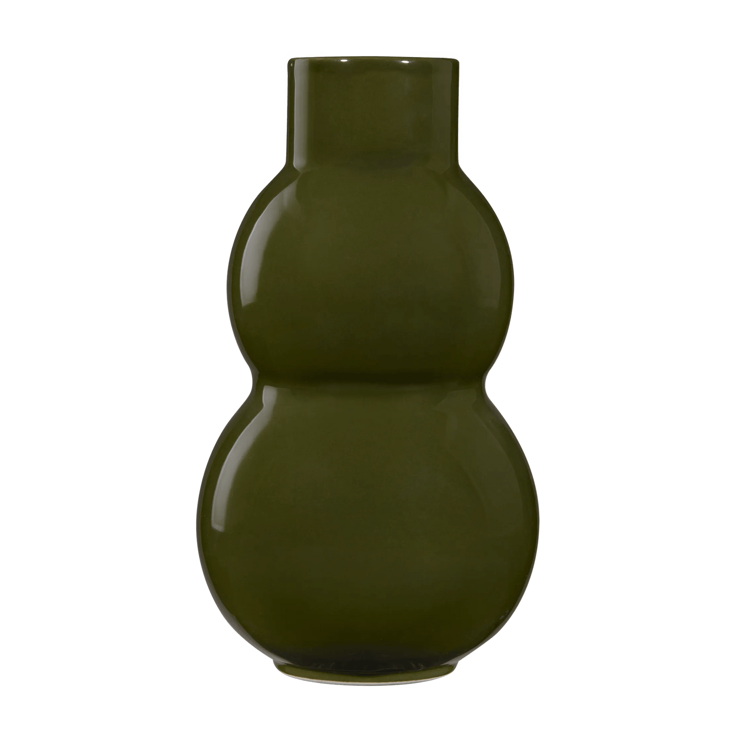 Hourglass Green Ceramic Vase