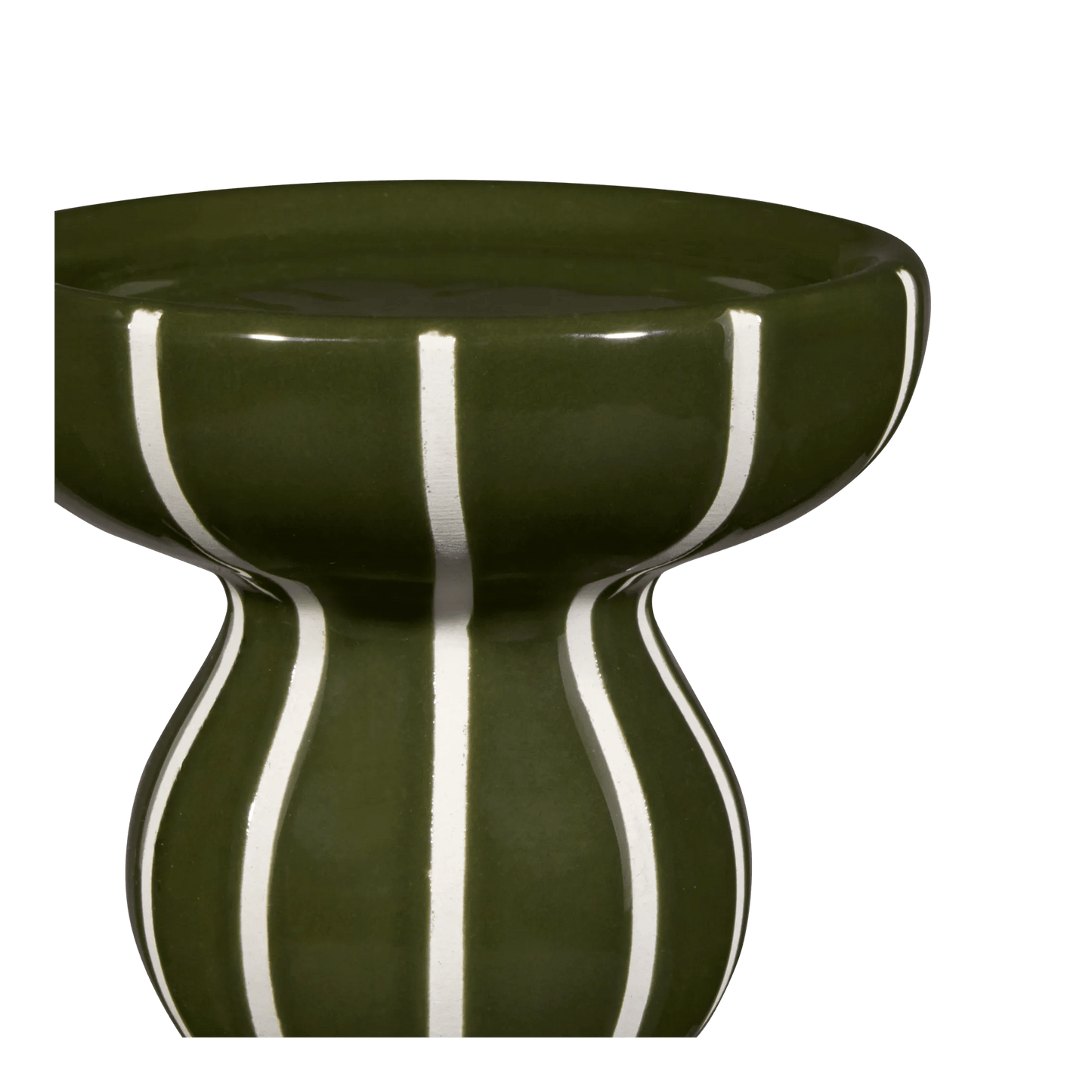 Green Wavy Ceramic Candle Holder