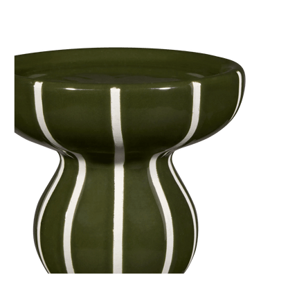 Green Wavy Ceramic Candle Holder