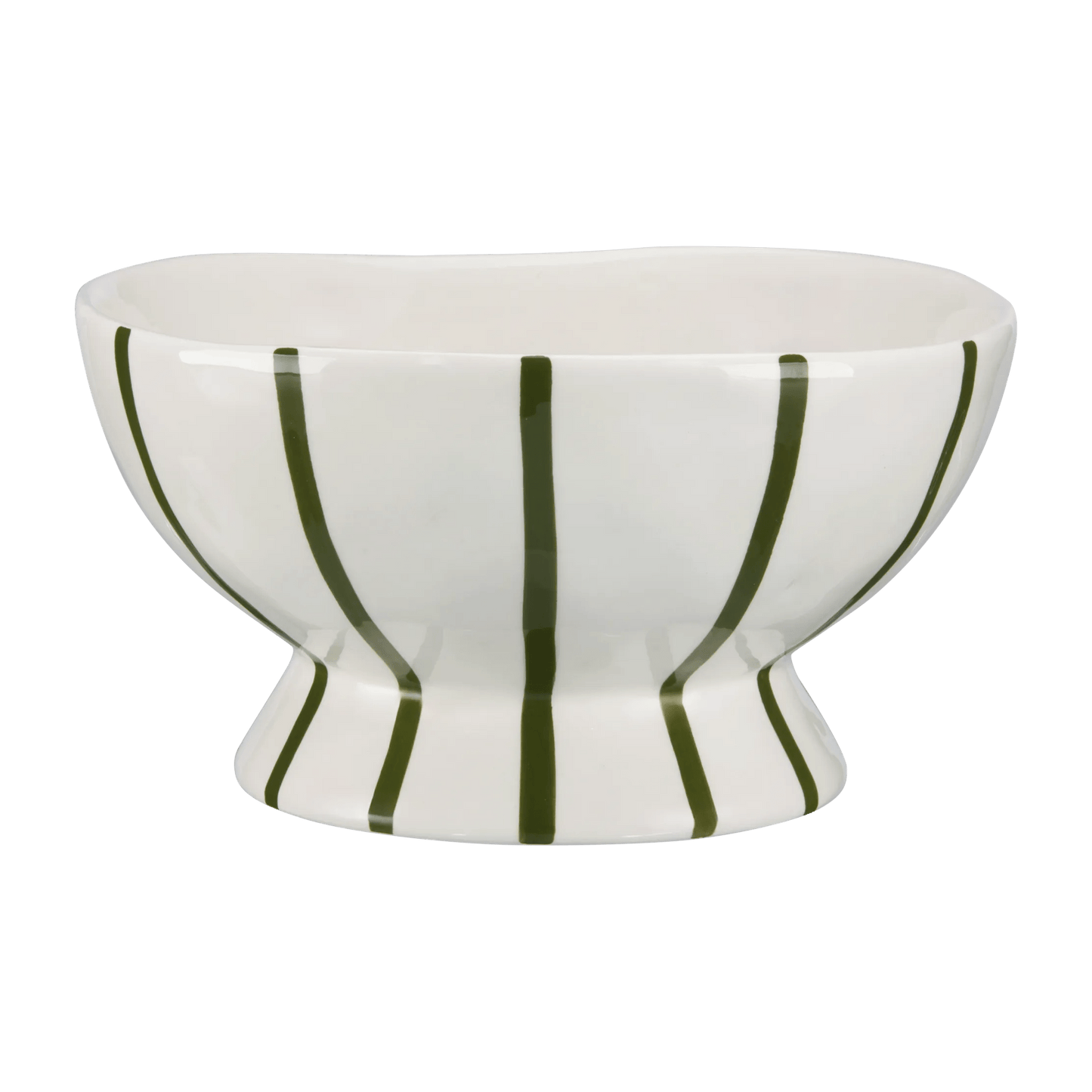 Green Striped Ceramic Decorative Bowl