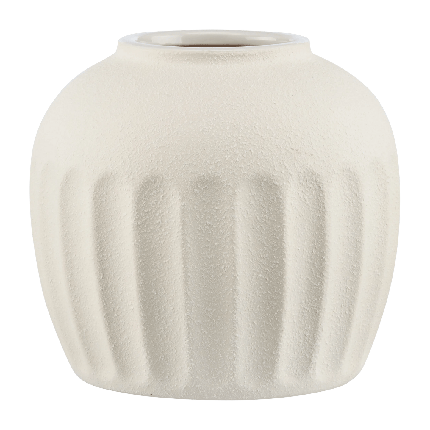 Textured Cream Ceramic Decorative Vase