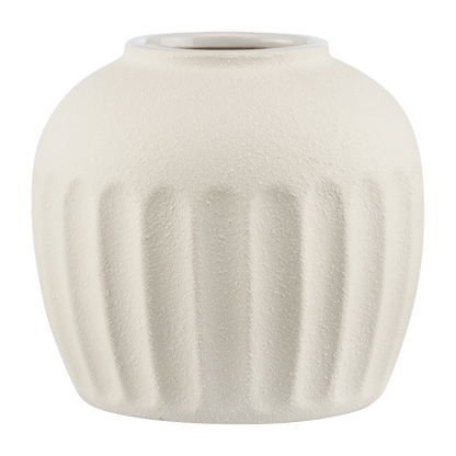 Textured Cream Ceramic Decorative Vase