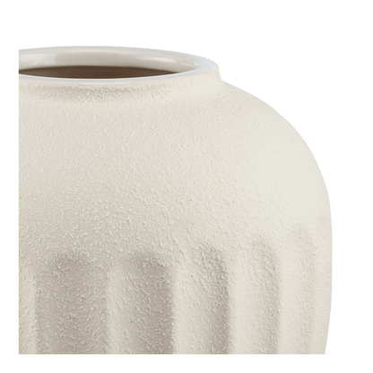 Textured Cream Ceramic Decorative Vase