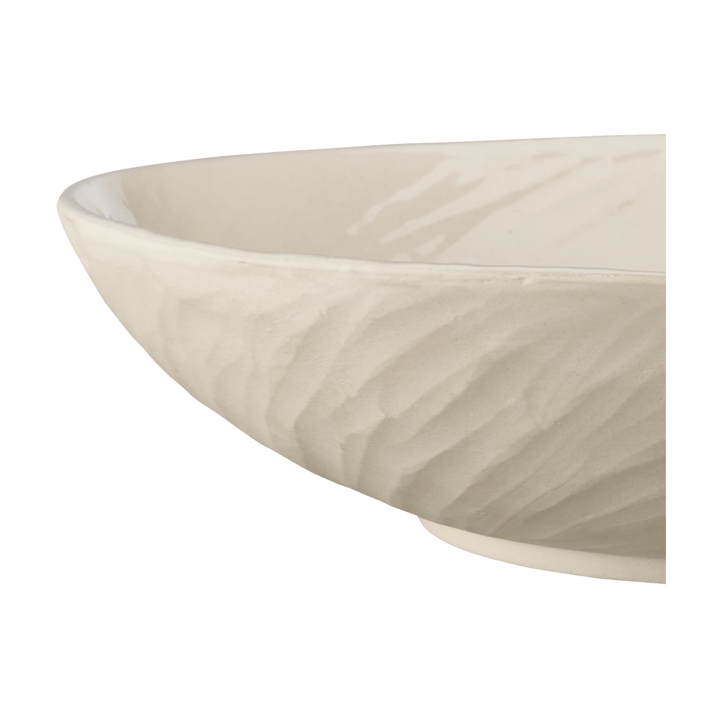 Large Cream Ceramic Decorative Bowl