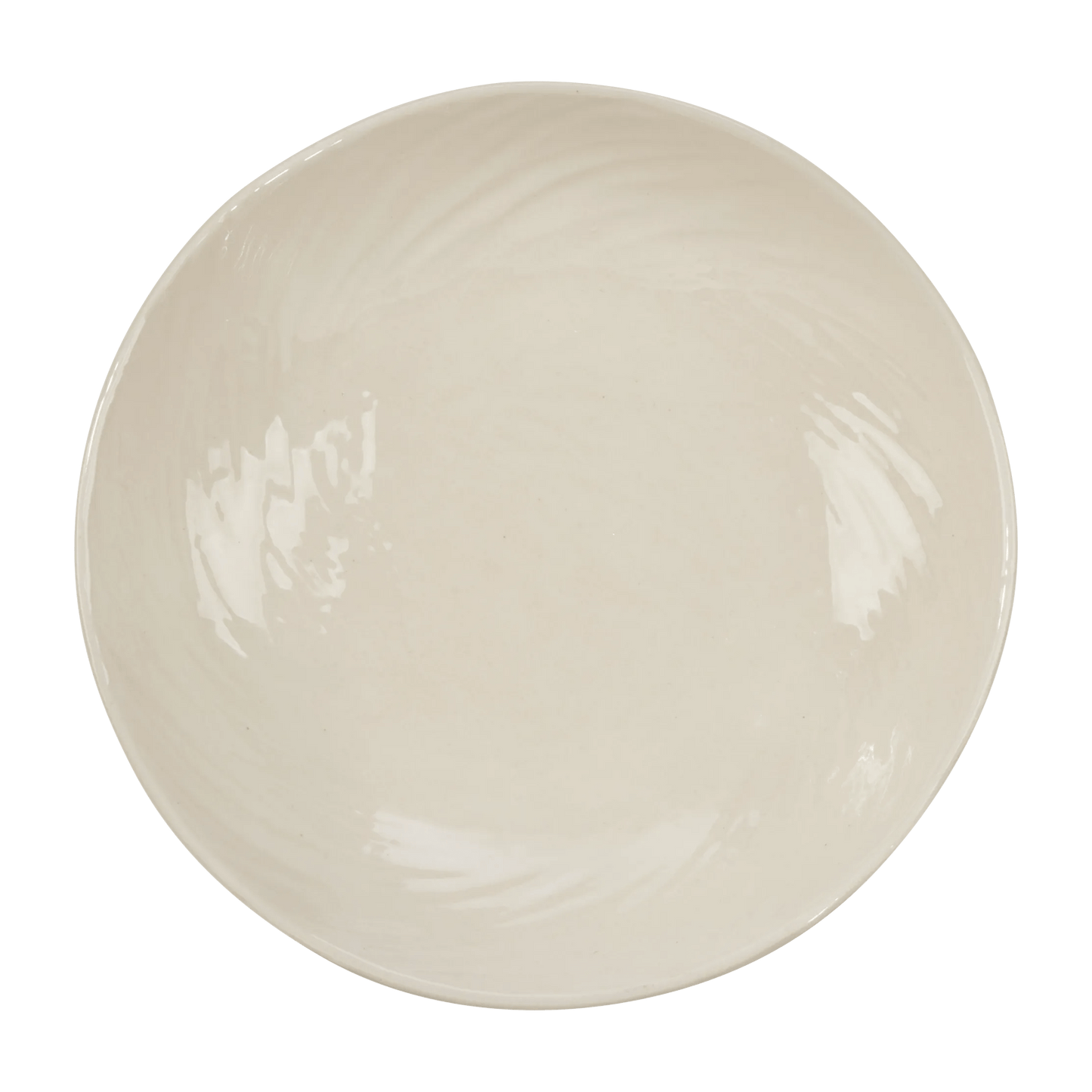 Large Cream Ceramic Decorative Bowl