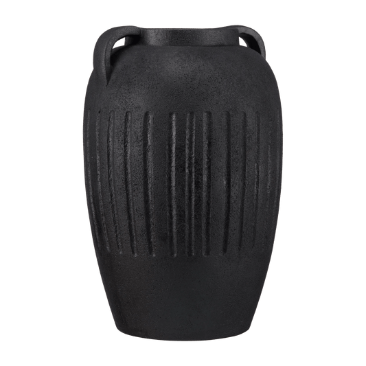 Pot décoratif en céramique noire avec anses