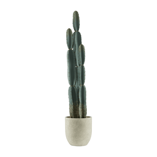 Large Artificial Cactus in Cement Pot