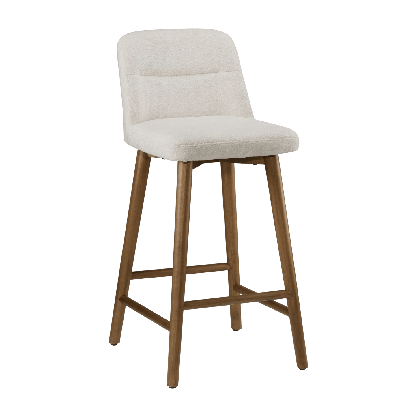 Upholstered Bar Stool with Wooden Legs
