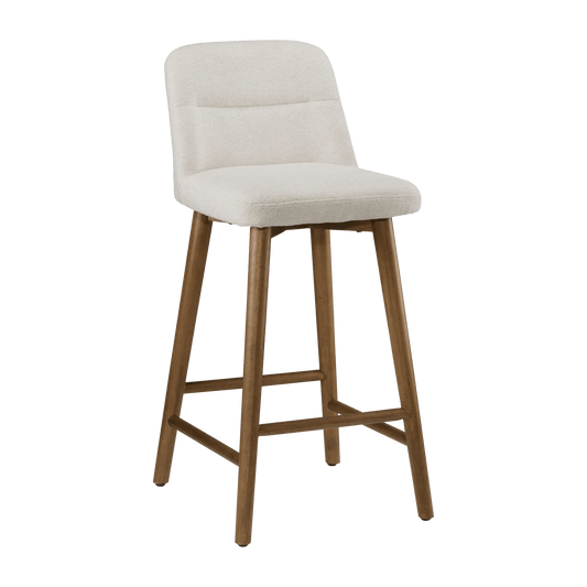 Upholstered Bar Stool with Wooden Legs