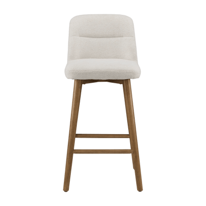 Upholstered Bar Stool with Wooden Legs