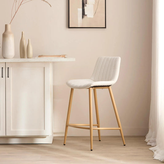 Chita Fabric and Metal Bar Stool