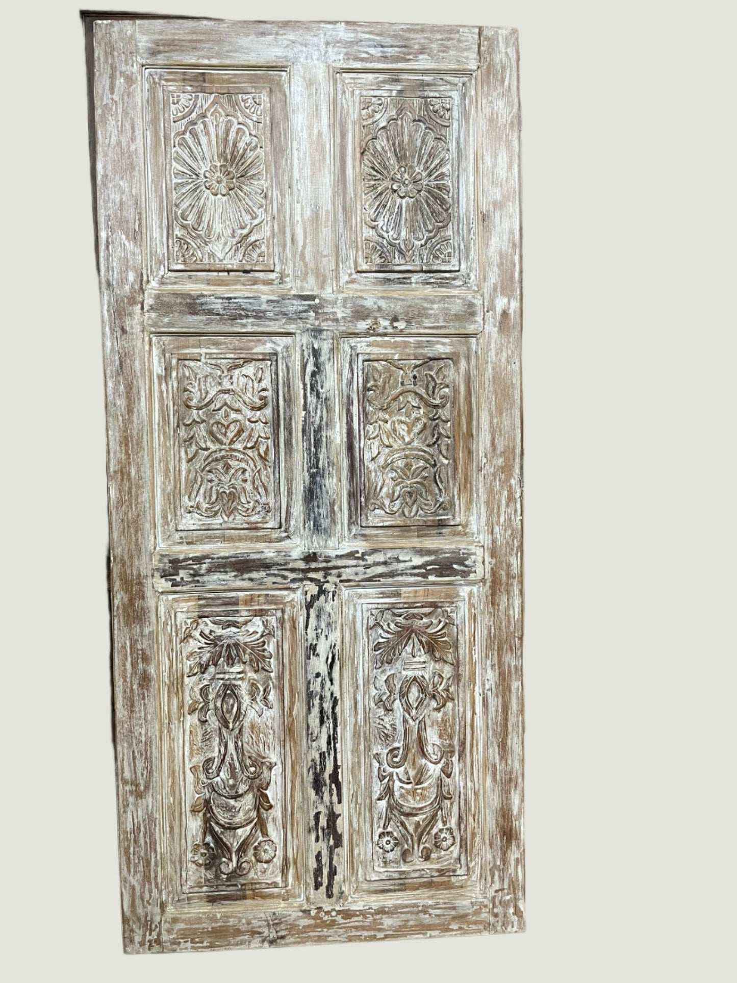 Vintage Carved Door - Reclaimed Wood Hinged or Barn Door 80x36