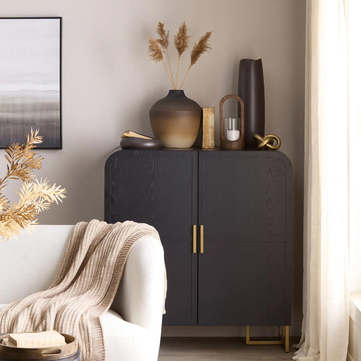 Uneven Black Vase