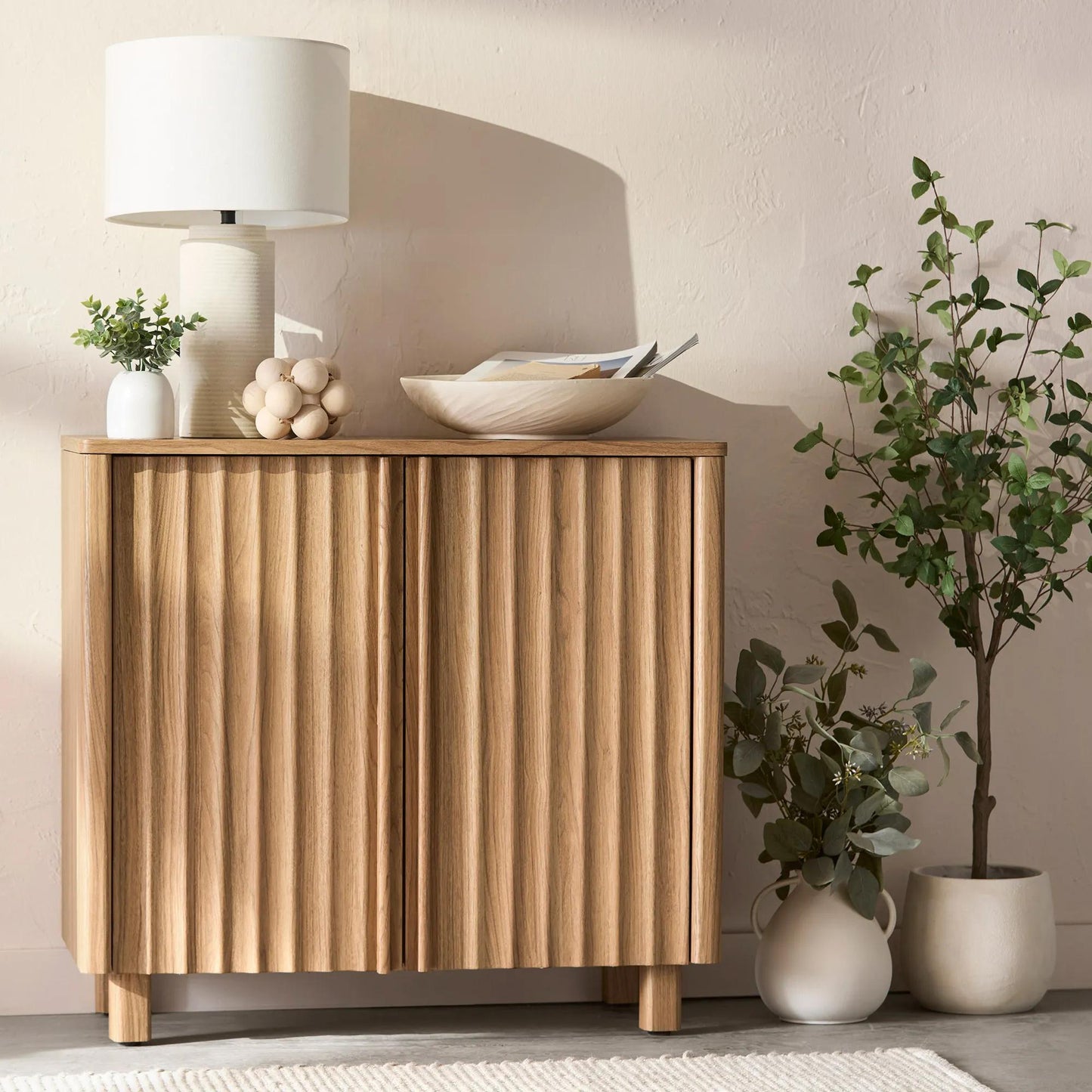 Large Cream Ceramic Decorative Bowl