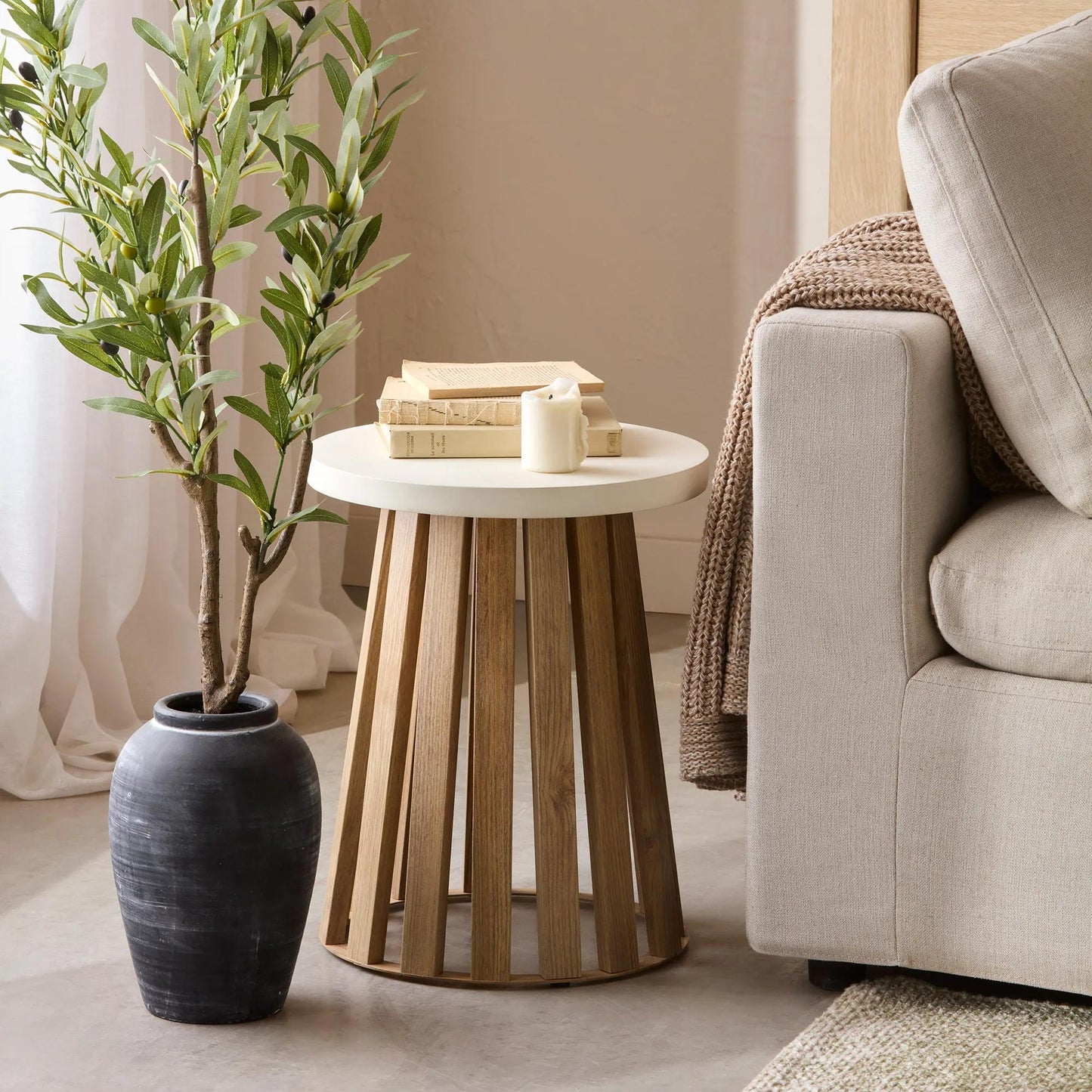 Artificial Olive Tree in Ceramic Vase