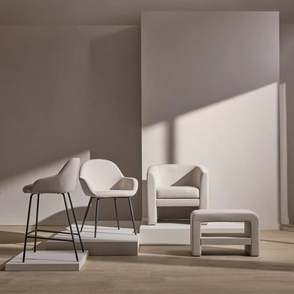 Fabric and Metal Counter Stool
