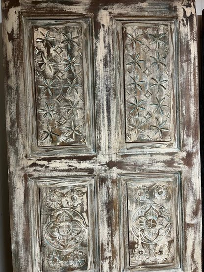 Vintage Carved Door Reclaimed Wood Door Rustic Spanish Barn Door 80