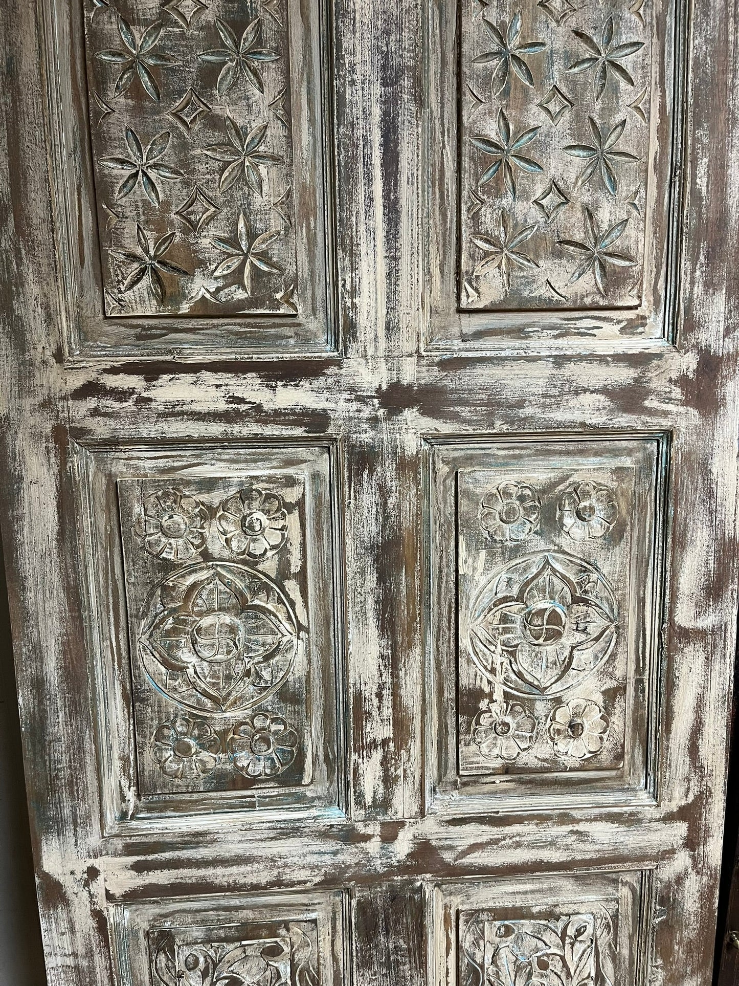 Vintage Carved Door Reclaimed Wood Door Rustic Spanish Barn Door 80