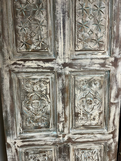 Vintage Carved Door Reclaimed Wood Door Rustic Spanish Barn Door 80
