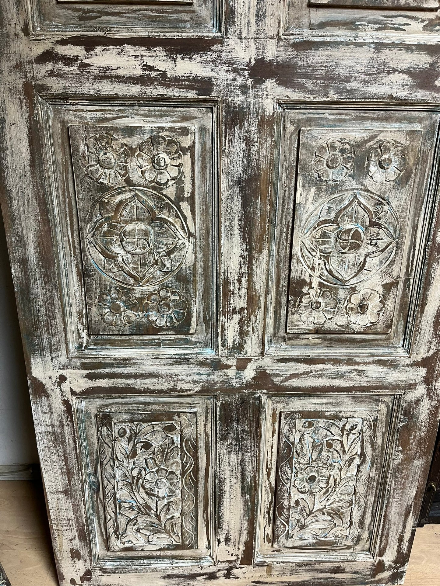 Vintage Carved Door Reclaimed Wood Door Rustic Spanish Barn Door 80