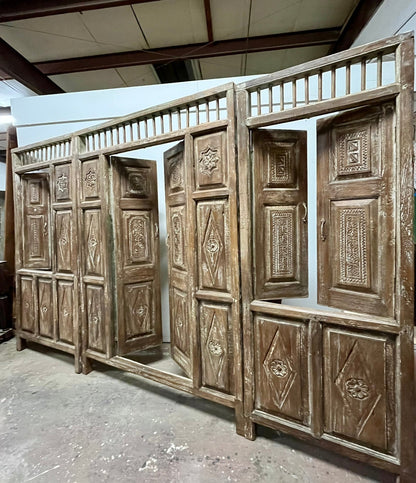 Antique Carved Door Rustic Teak Wood Handcarved Garden Gates 84X59