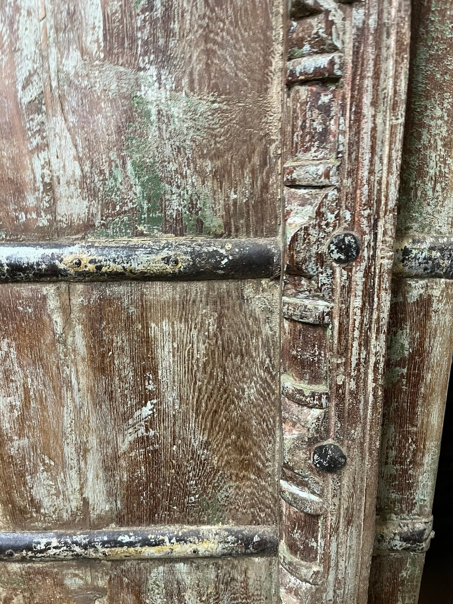 Antique Carved Door Teak Wood Rustic Farmhouse Garden Door 84