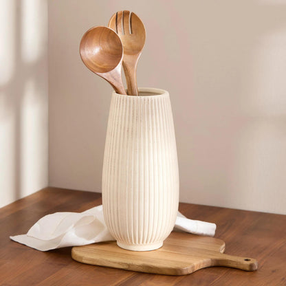 Ribbed Ceramic Table Vase