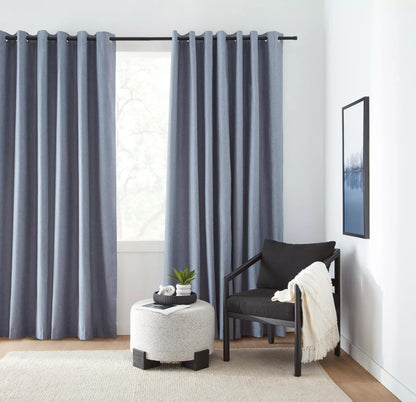 Blue Chambray Blackout Curtain