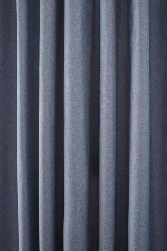 Blue Chambray Blackout Curtain