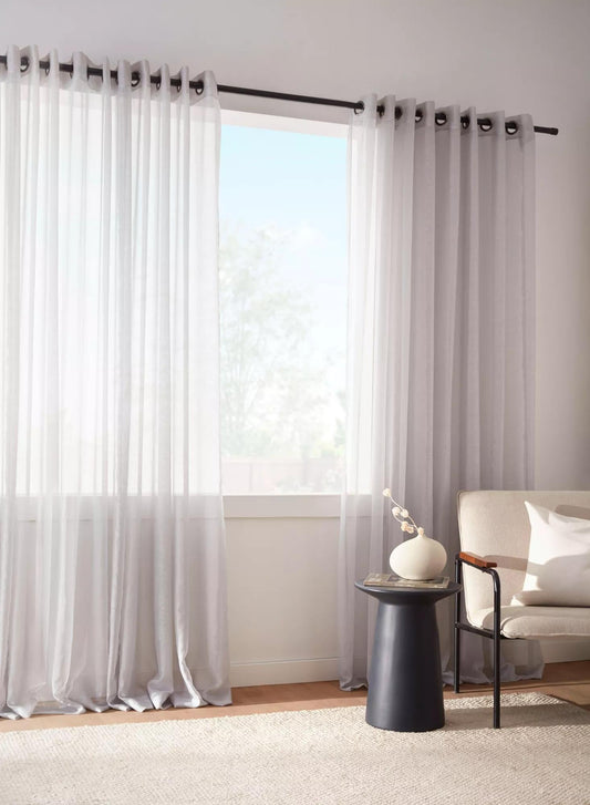 White Kacha Sheer Curtain