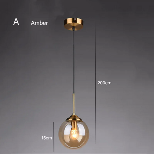 Modern LED Glass Ball Ceiling Pendant Lights - Bedroom Bedside and Living Room Home Décor lighting