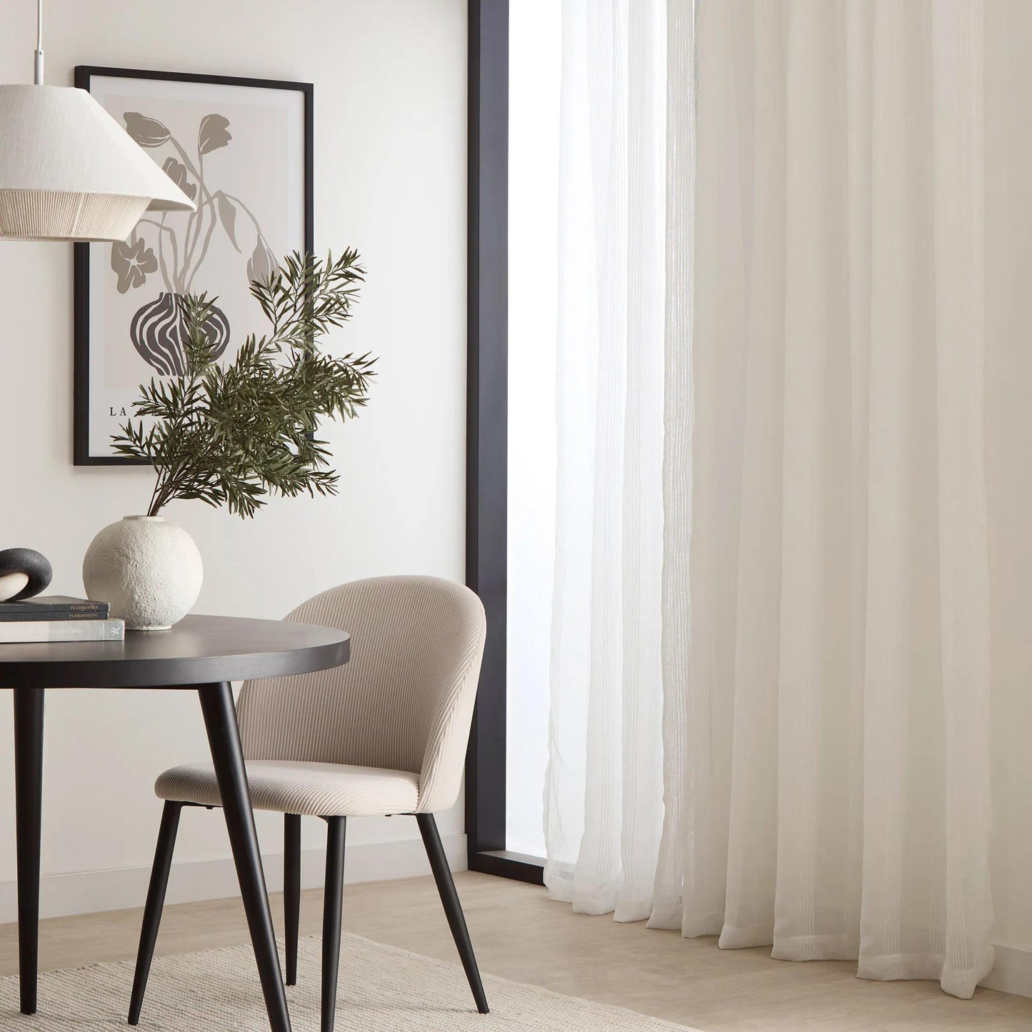 Atila White Rod Pocket Back Tab Sheer Curtain
