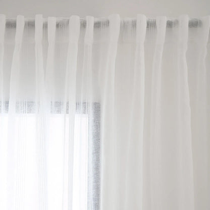 Atila White Rod Pocket Back Tab Sheer Curtain