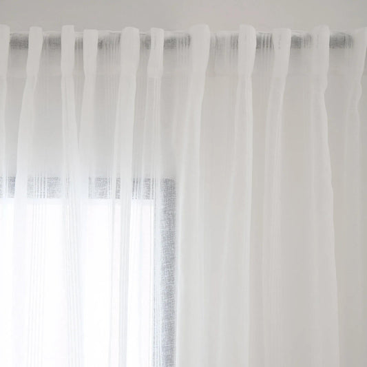 Atila White Rod Pocket Back Tab Sheer Curtain