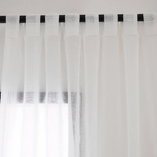 Atila White Rod Pocket Back Tab Sheer Curtain