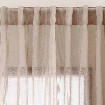 Atila Beige Rod Pocket Back Tab Sheer Curtain
