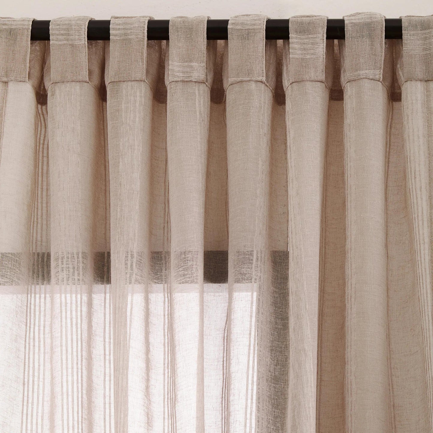 Atila Beige Rod Pocket Back Tab Sheer Curtain