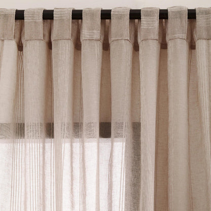 Atila Beige Rod Pocket Back Tab Sheer Curtain