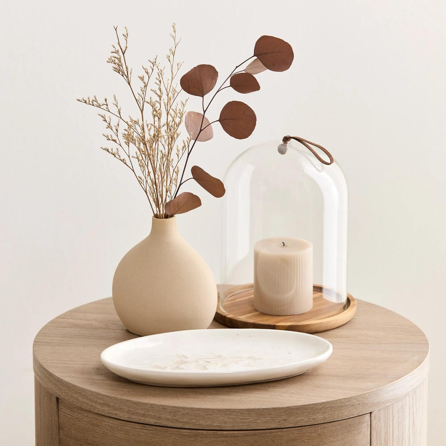 Oval Tray with Engraved Stem