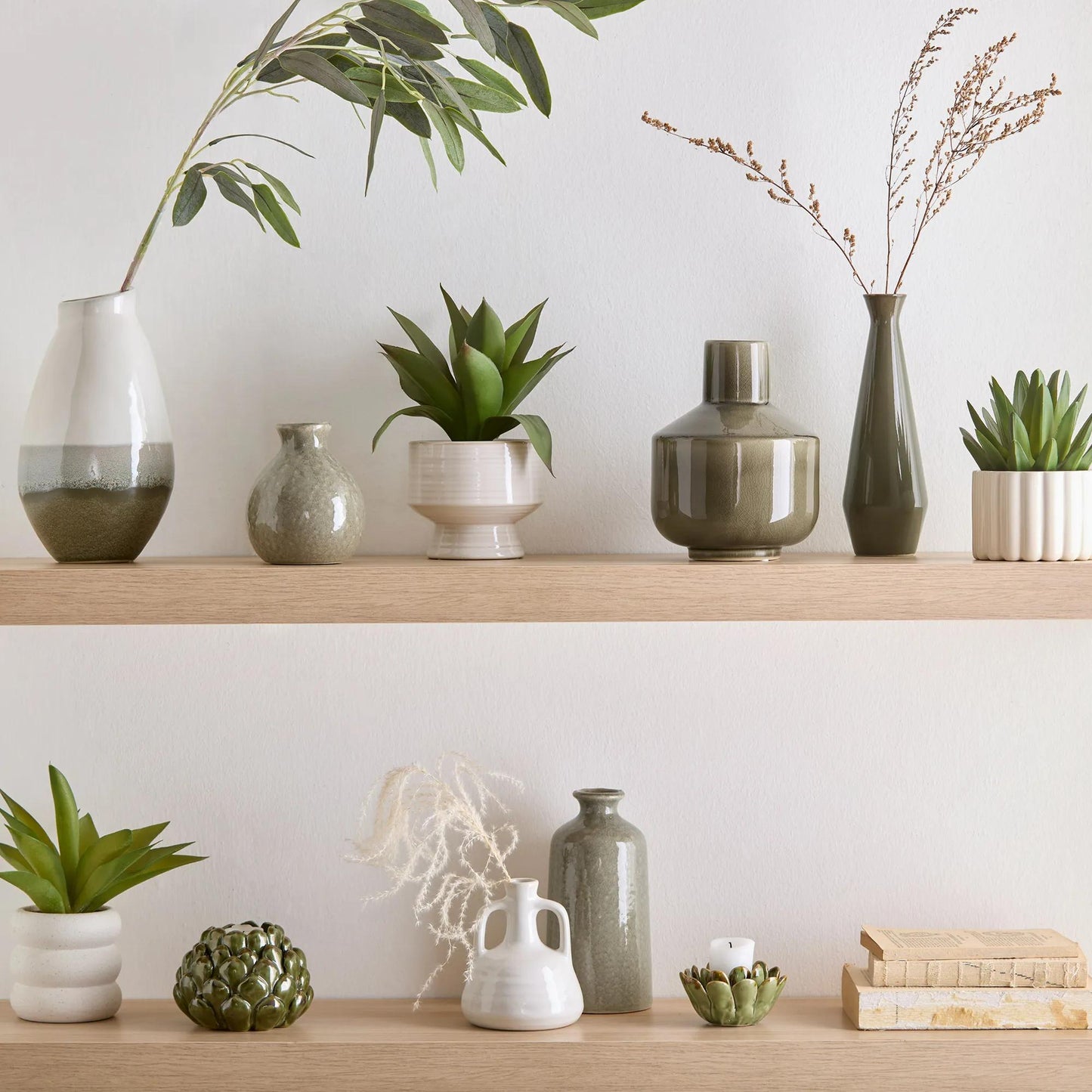 White Ceramic Double-Handle Vase