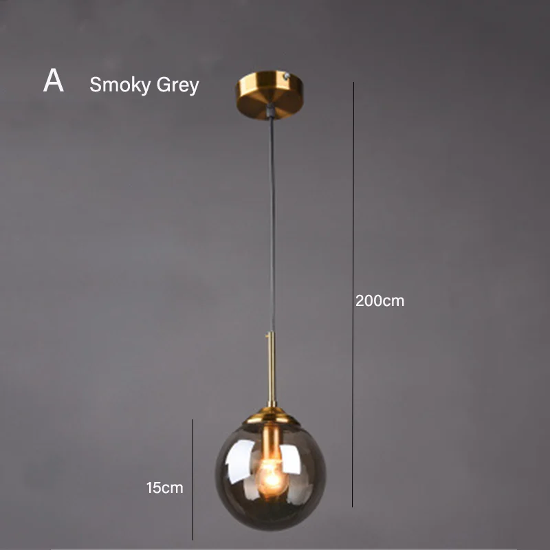 Modern LED Glass Ball Ceiling Pendant Lights - Bedroom Bedside and Living Room Home Décor lighting