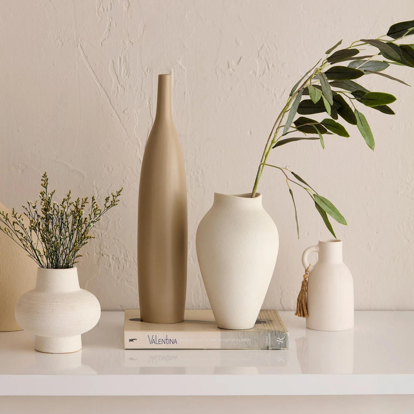 Ceramic Bottle Vase with Tassel