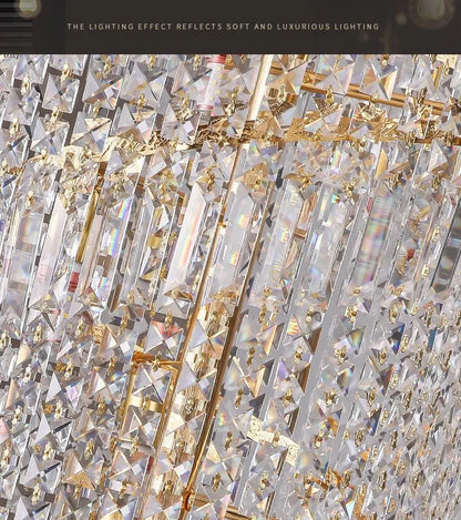 Luxury Modern Crystal Bead Chandelier For Staircase Long Loft Black Light Fixture