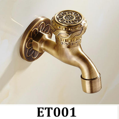 Bathroom Faucet Brass Tap Kitchen Outdoor Garden Taps High Quality Washing Machine Mop Luxury Antique Decorative Bibcock