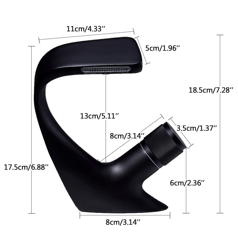 Black Faucet Bathroom Sink Faucets Hot Cold Water Mixer Crane Deck Mounted Single Hole Bath Tap