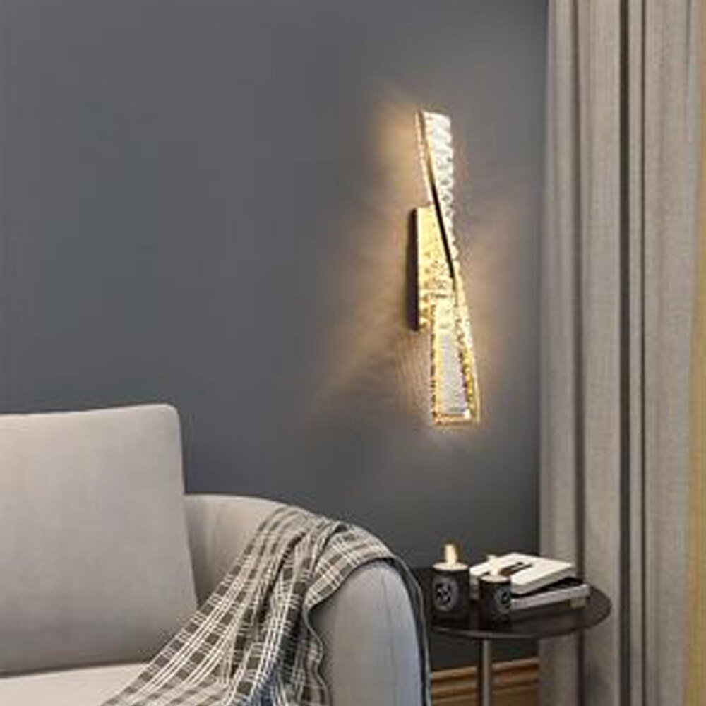 Sleek Crystal Twist LED Wall Sconce Perfect for a Living Room, Dining Room or Bedroom