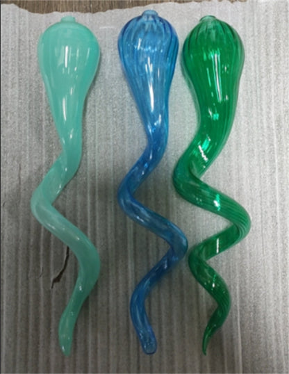 Colored Blue And Green Glass Shade Chandelier With Led Lights Handblown Venetian Glass